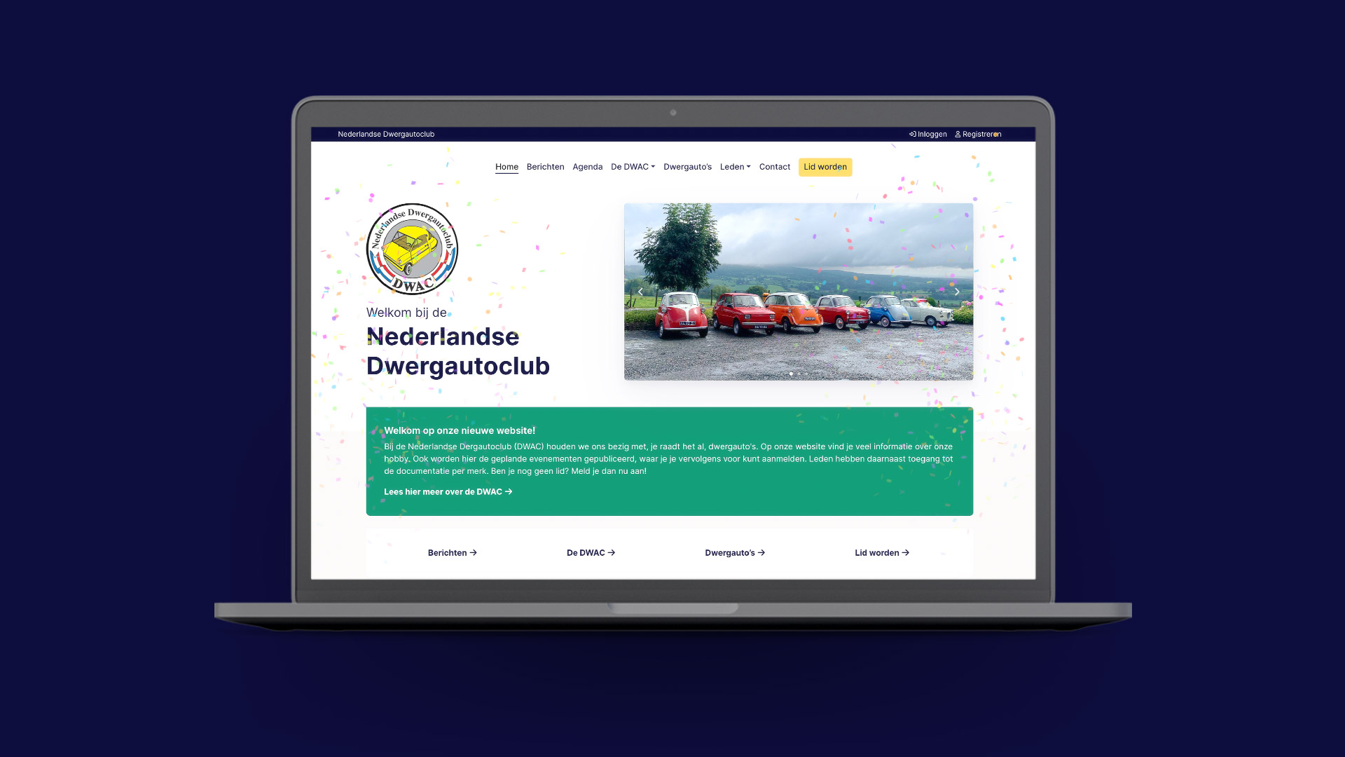 Afbeelding van laptop met nieuwe website